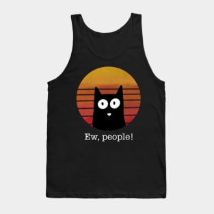 Vintage Retro Ew, People Funny Cat Gift for Kitten Lovers Tank Top